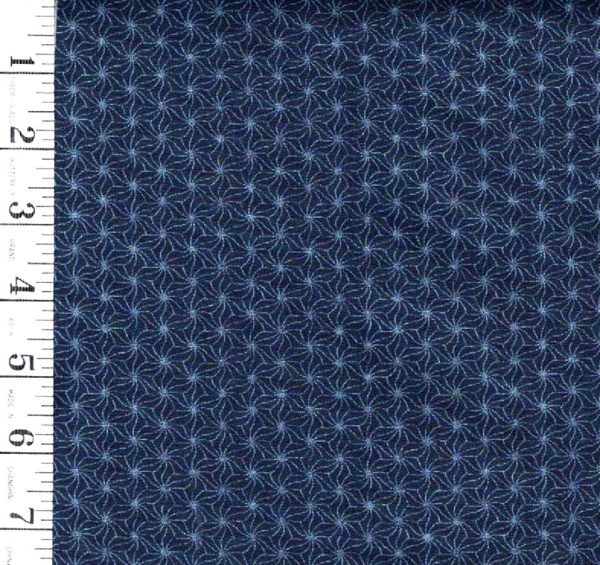 *Japanese - Sevenberry Small ( 1 inch) Tonal Asanoha - Navy - Last 1 yard - Piece 2 on Sale