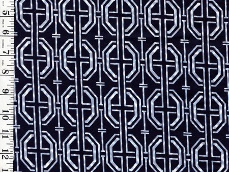 *Yukata Fabric - 989 - Interlocking Hexagons - Traditional 14  wide - Indigo Online now