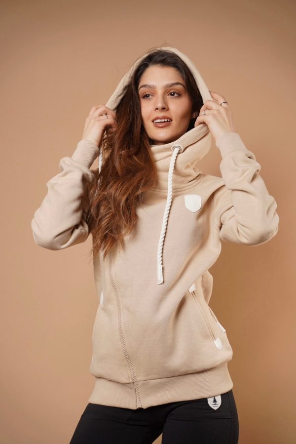 Athena White Sand Full-Zip Hoodie Online