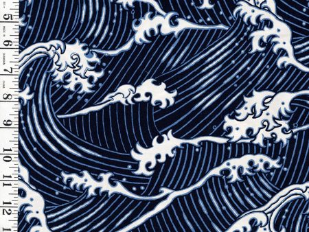 *Asian - Alexander Henry - The Great Wave - # 9008 - Dark Navy For Discount