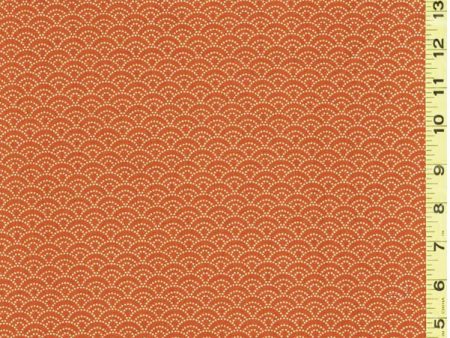 Japanese - Sevenberry Kasuri Collection - Small Dotted Wave (Seigaiha) - SB-88222D3-1 - Pumpkin Online now