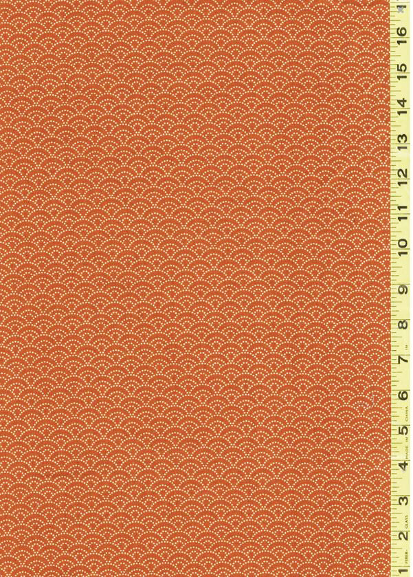 Japanese - Sevenberry Kasuri Collection - Small Dotted Wave (Seigaiha) - SB-88222D3-1 - Pumpkin Online now