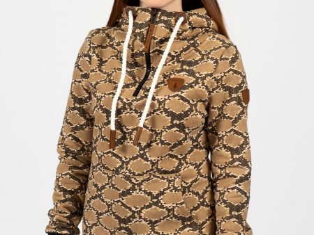 Taylor Snake Neutral Black Half-Zip Hoodie Online now