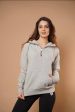 Faith Half-Zip Hoodie in Light Heather Grey Cheap