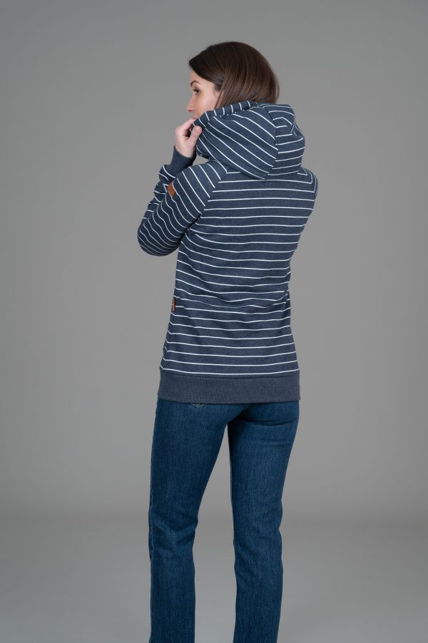 Hera Navy Stripe Full-Zip Hoodie Online now