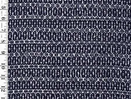 Yukata Fabric - 693 - Geometric Rows - Gray, Indigo & White Fashion