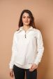 Padma Ivory Half-Zip Sweatshirt For Cheap