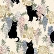 *Quilt Gate - Neko Mini Cats & Wisteria - HR3450-12A - CREAM Online