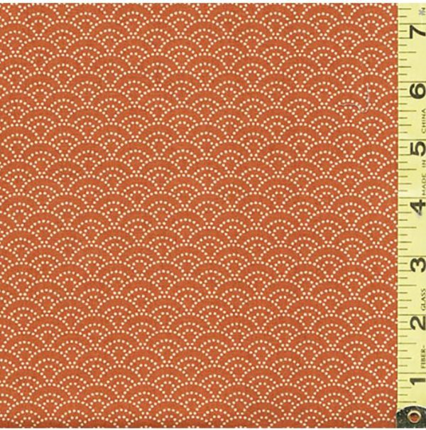 Japanese - Sevenberry Kasuri Collection - Small Dotted Wave (Seigaiha) - SB-88222D3-1 - Pumpkin Online now