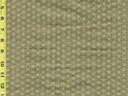 Japanese - Morikiku - Asanoha - M-17000-E18 - Dobby Weave - Olive Cheap