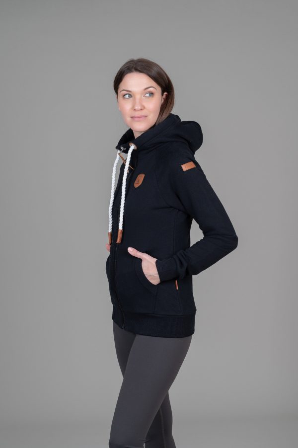 Hera Black Full-Zip Hoodie Fashion