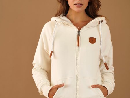 Hera Oatmeal Full-Zip Hoodie For Cheap