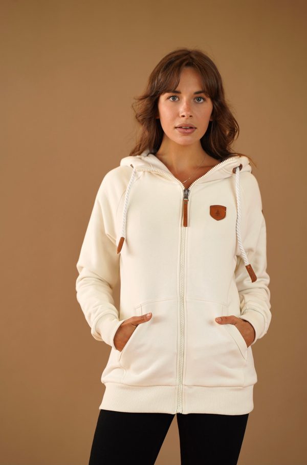 Hera Oatmeal Full-Zip Hoodie For Cheap