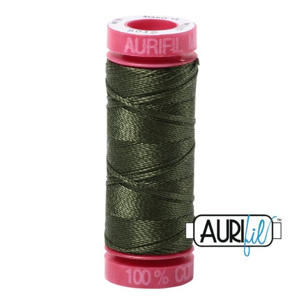 Aurifil 12wt Cotton Thread - 54 yards - 5012 Dark Army Green For Discount