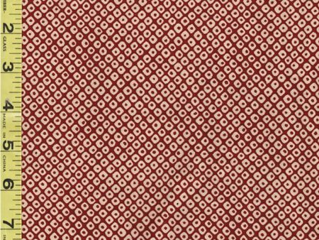 Japanese - Sevenberry Kasuri Collection - Kanoko - Faux-Shibori Dot Motif - SB-88222D6-1 - Dark Brick Red & Tan Online