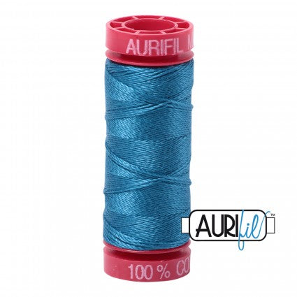 Aurifil 12wt Cotton Thread - 54 yards - 1125 Medium Teal Online Sale