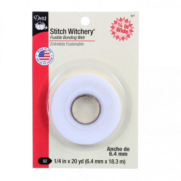 Interfacings & Stabilizers - Stitch Witchery - Double Sided Fusible Bonding Web - 1 4 inch x 20 yards (6.4mm x 18.3mm) - WHITE Fashion