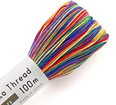 Sashiko Thread - Olympus - Large 100m Skeins - Variegated  # 301 - Rainbow (6 Colors) For Cheap