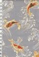 *Japanese - Hokkoh Colorful Koi  Carp with Crested Waves - Dobby Weave - 1025-1100-2B - Gray Online Hot Sale