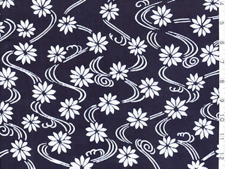 Yukata Fabric - 053 - Floral Swirls Sale