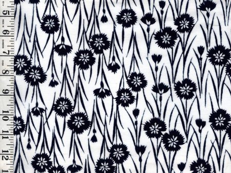 *Yukata Fabric - 990 - Long Stem Dandelions - Traditional 14  wide - White on Sale