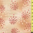 Japanese - Handworks Small Red Floral Clusters - Cotton-Linen - CL10447S-D - Tan - ON SALE - SAVE 40% - BY THE YARD Online