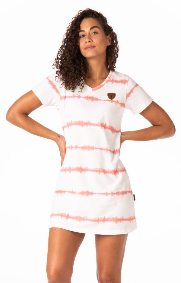 Hazel Dusted Clay Stripe Tie-Dye Dress on Sale