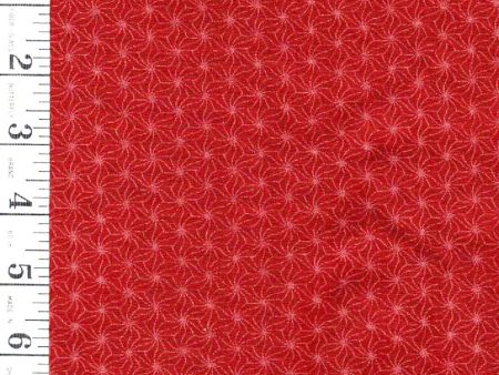 *Japanese - Sevenberry Small ( 1 inch) Tonal Asanoha - Brick Red - Last 1 yard - Piece 2 Fashion