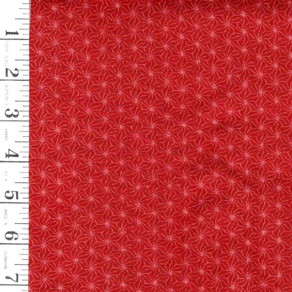 *Japanese - Sevenberry Small ( 1 inch) Tonal Asanoha - Brick Red - Last 1 yard - Piece 2 Fashion