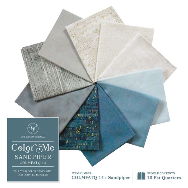 Fat Quarter Color Pack - COLOR ME - SANDPIPER - 10 Fat Quarter Bundle For Cheap