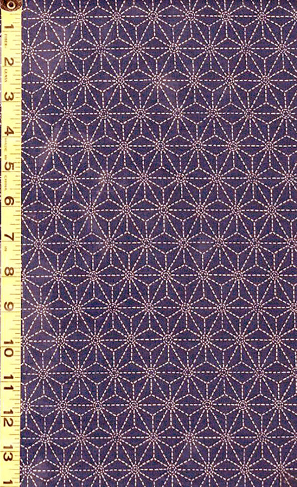 Japanese - Sevenberry Kasuri Collection - Asanoha with Sashiko-Like Stitches (2 ) - SB-88220D3-3 - Indigo Online Sale