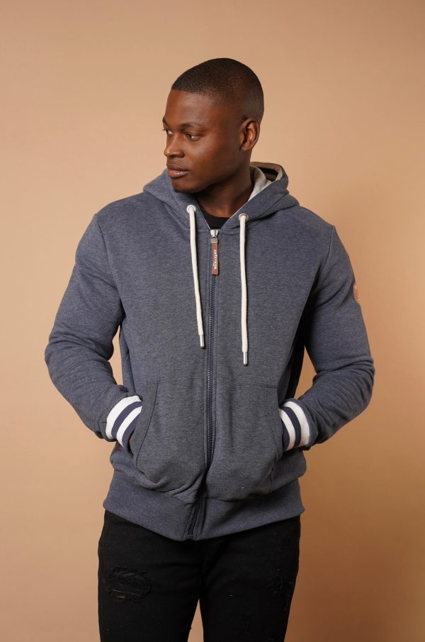 Sophar Navy Zip Hoodie Discount