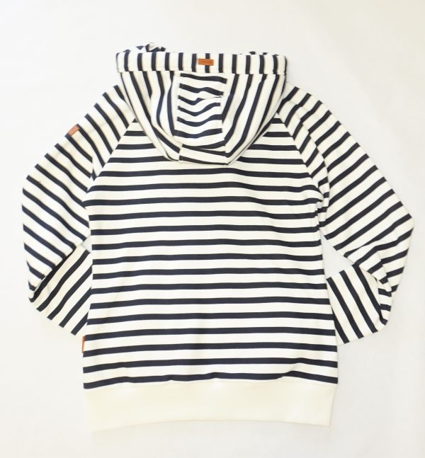 Hera Print Navy Ivory Stripe Full-Zip Hoodie For Discount