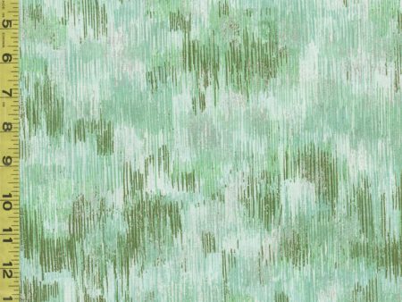 *Blender-Coordinate - Fusions Brushwork - Mint Greens & Silver Metallic - 18059-32 Mint Fashion