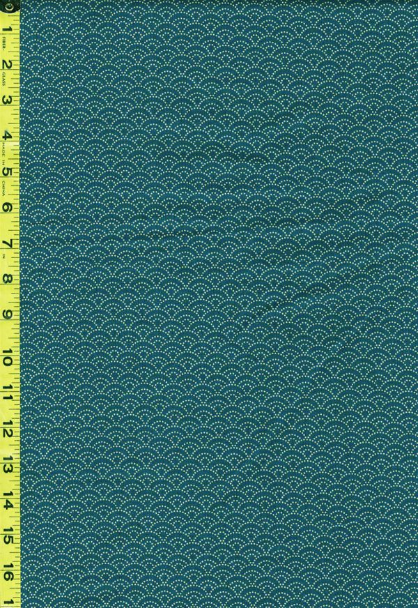 Japanese - Sevenberry Kasuri Collection - Small Dotted Wave (Seigaiha) - SB-88222D3-11 - Teal - Last 1 7 8 Yard Online Hot Sale