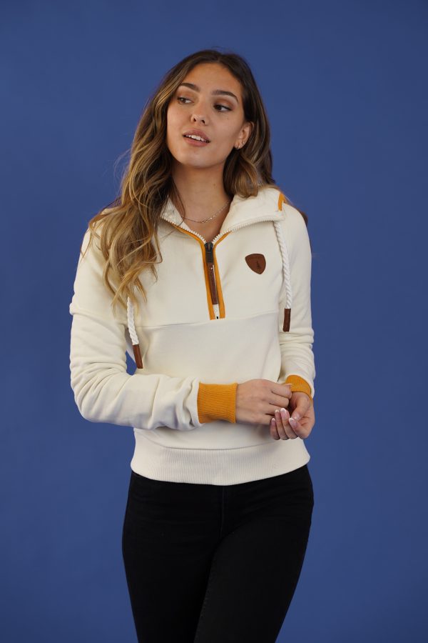 Neva 2 Oatmeal Sunflower Half-Zip Hoodie Supply