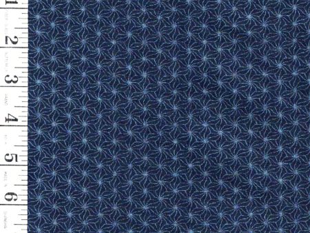 *Japanese - Sevenberry Small ( 1 inch) Tonal Asanoha - Navy - Last 1 yard - Piece 1 For Sale