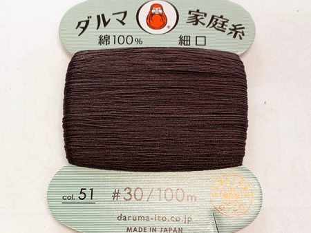 Daruma Hand Sewing Thread - 30wt Hand Sewing Thread - # 51 Darkest Brown - Espresso Cheap