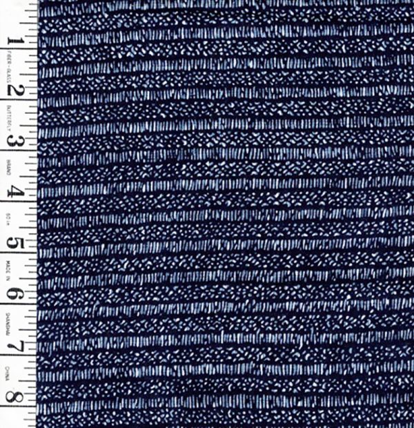 Yukata Fabric - 694 - Small Rows with Tiny Bars - Indigo Fashion