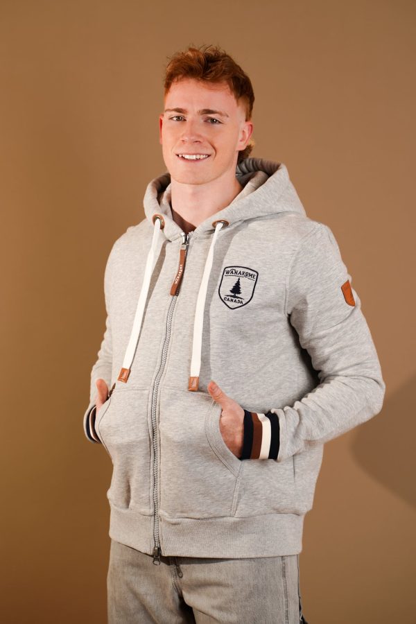 Wyatt Light Heather Grey Zip Hoodie For Discount