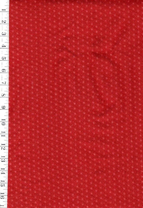 *Japanese - Sevenberry Small ( 1 inch) Tonal Asanoha - Brick Red - Last 1 yard - Piece 2 Fashion