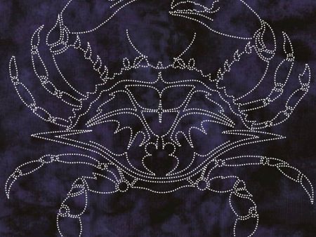 Sashiko - Pre-printed Sea Life Panel - Crab - Indigo For Discount